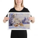 Shelties in the Snow Framed Print