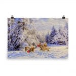 Shelties in the Snow Matte Print
