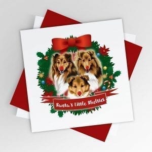 Santa's Little Shelties Christmas Card