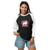 I Love Shelties Logo 3/4 Sleeve Raglan Shirt - Image 2