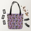 Halloween Sheltie Pattern Purple Tote Bag