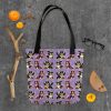 Halloween Sheltie Pattern Purple Tote Bag - Image 5